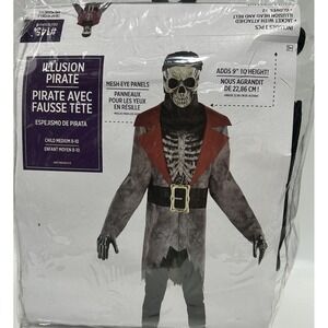 Illusion Pirate Halloween Costume 3 PCS Childs‎ Medium 8-10 NEW